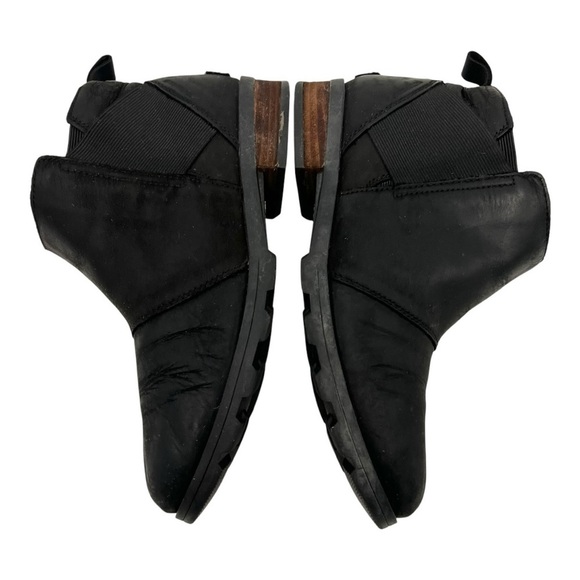 Sorel Emelie Black Leather Waterproof Winter Ankle Chelsea Boots Women’s 9 - Picture 9 of 12